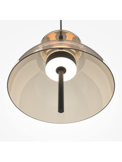 Lampa wisząca Bangkok LED do jadalni - dwa bursztynowe szklane klosze 3000K