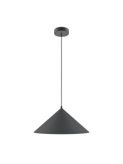 Lampa wisząca Basic colors nad wyspę - czarna, metalowy stożkowy klosz