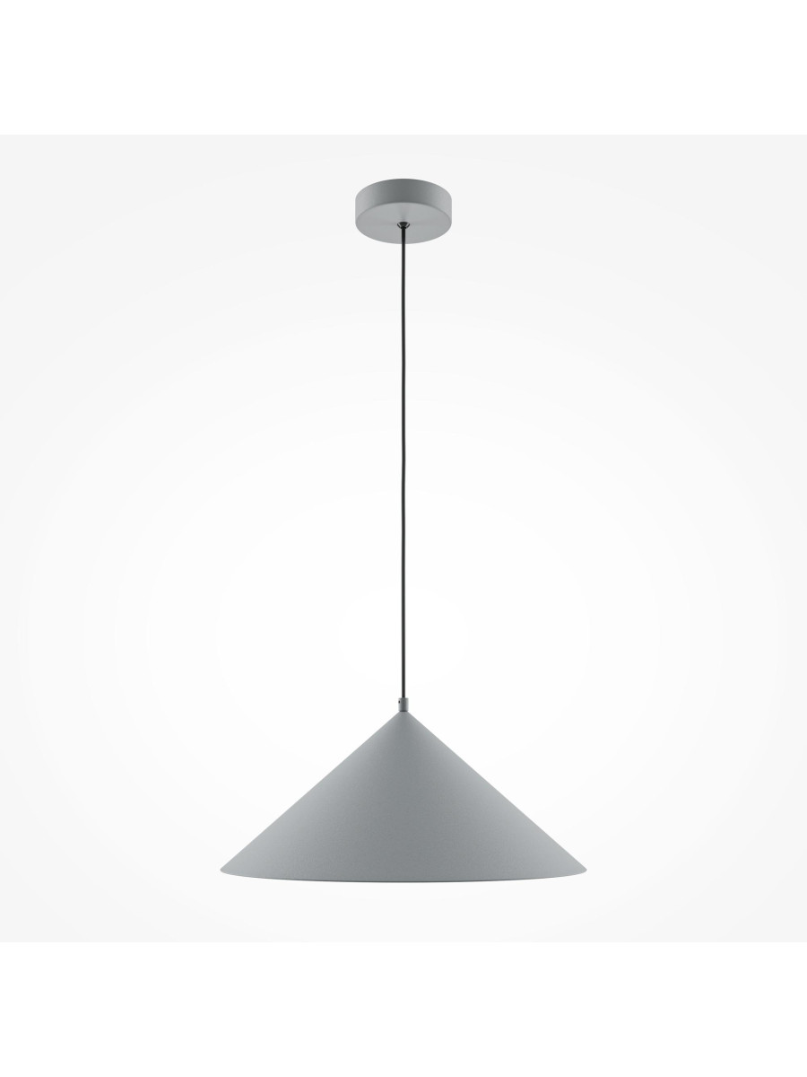 Jasnoszara lampa wisząca Basic colors nad stół - szeroki metalowy stożek 1xE27 - Maytoni