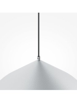 Jasnoszara lampa wisząca Basic colors nad stół - szeroki metalowy stożek 1xE27 - Maytoni