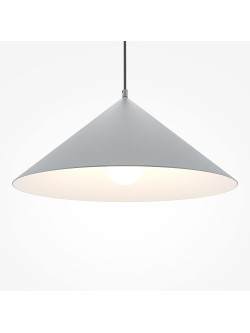 Jasnoszara lampa wisząca Basic colors nad stół - szeroki metalowy stożek 1xE27 - Maytoni