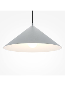 Jasnoszara lampa wisząca Basic colors nad stół - szeroki metalowy stożek 1xE27 - Maytoni Jasnoszara lampa wisząca Basic colors nad stół - szeroki metalowy stożek 1xE27 - Maytoni
