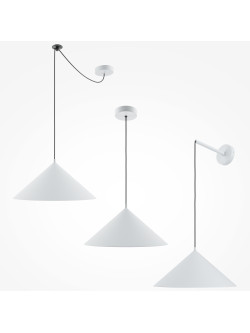 Biała lampa wisząca Basic colors nad stół - metalowy stożkowy klosz 1xE27 - Maytoni