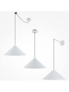 Biała lampa wisząca Basic colors nad stół - metalowy stożkowy klosz 1xE27 - Maytoni