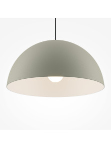 Lampa wisząca Basic Colors do jadalni - metalowy półkulisty klosz 35 cm, zielona