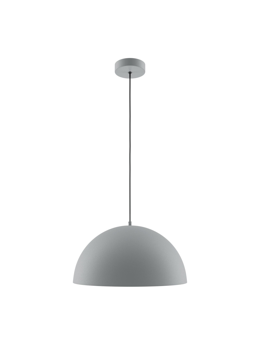 Lampa wisząca Basic colors nad stół - metalowy półkulisty klosz 35 cm, szara