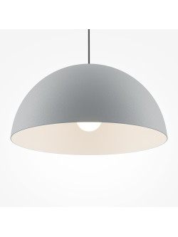 Lampa wisząca Basic colors nad stół - metalowy półkulisty klosz 35 cm, szara