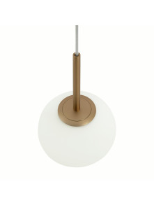 Lampa wisząca Basic form złota z mlecznobiałą szklaną kulą 15 cm