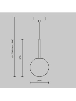 Lampa wisząca Basic form złota z mlecznobiałą szklaną kulą 15 cm