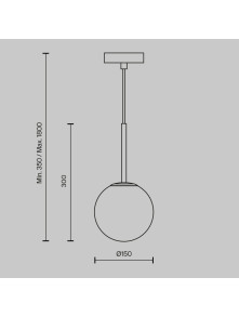 Lampa wisząca Basic form złota z mlecznobiałą szklaną kulą 15 cm