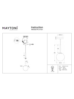 Lampa wisząca Basic form złota z mlecznobiałą szklaną kulą 15 cm