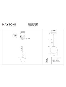 Lampa wisząca Basic form złota z mlecznobiałą szklaną kulą 15 cm
