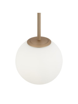 Lampa wisząca Basic form złota z mlecznobiałą szklaną kulą 18 cm