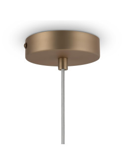 Lampa wisząca Basic form złota z mlecznobiałą szklaną kulą 18 cm