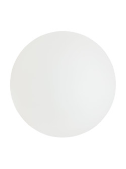 Minimalistyczny złoty kinkiet Basic form do salonu - mlecznobiała szklana kula 18 cm