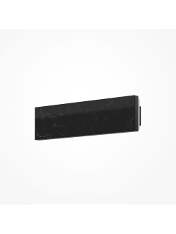 Designerski kinkiet LED Basic Texture do salonu - czarny marmurowy blok 30 cm