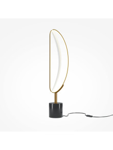 Designerska lampa stołowa Breeze LED 3000K - owalny perforowany klosz w mosiądzu - Maytoni Designerska lampa stołowa Breeze LED 3000K - owalny perforowany klosz w mosiądzu - Maytoni