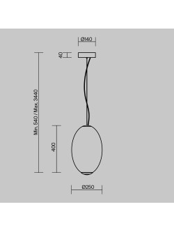 Lampa wisząca Bruma LED w chromie - bursztynowy kryształowy klosz, owalna, 2700K - Maytoni