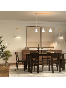Designerska mosiężna lampa podłogowa Cabaret LED - transparentny klosz szklany 3000K Designerska mosiężna lampa podłogowa Cabaret LED - transparentny klosz szklany 3000K