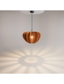 Lampa wisząca Cambio nad stół - ażurowy filcowy klosz rdzawy brąz