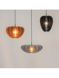 Lampa wisząca Cambio nad stół - ażurowy filcowy klosz rdzawy brąz