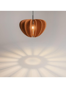 Lampa wisząca Cambio nad stół - ażurowy filcowy klosz rdzawy brąz
