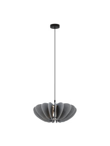 Lampa wisząca Cambio do salonu - szary filcowy klosz kwiatowy 58 cm