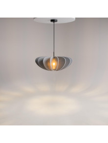 Lampa wisząca Cambio do salonu - szary filcowy klosz kwiatowy 58 cm Lampa wisząca Cambio do salonu - szary filcowy klosz kwiatowy 58 cm
