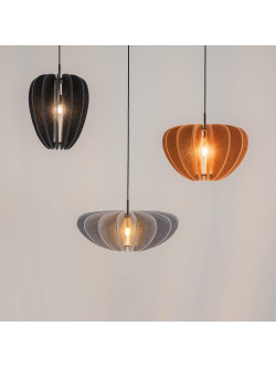 Lampa wisząca Cambio do salonu - szary filcowy klosz kwiatowy 58 cm