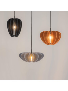 Lampa wisząca Cambio do salonu - szary filcowy klosz kwiatowy 58 cm Lampa wisząca Cambio do salonu - szary filcowy klosz kwiatowy 58 cm