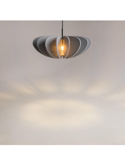 Lampa wisząca Cambio do salonu - szary filcowy klosz kwiatowy 58 cm