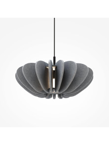 Lampa wisząca Cambio do salonu - szary filcowy klosz kwiatowy 58 cm Lampa wisząca Cambio do salonu - szary filcowy klosz kwiatowy 58 cm