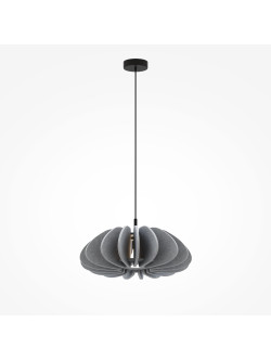 Lampa wisząca Cambio do salonu - szary filcowy klosz kwiatowy 58 cm