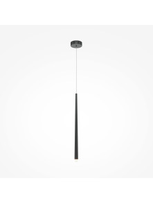 Minimalistyczna czarna lampa wisząca Cascade LED - tuba z kulką 4000K