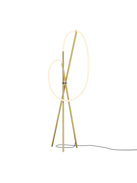 Designerska lampa podłogowa Crochet LED - złota świetlna pętla 3000K - Maytoni