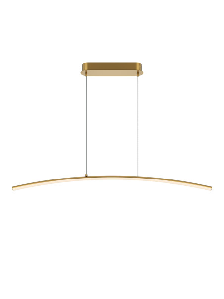 Mosiężna lampa wisząca Curve LED - smukły łuk z mlecznym dyfuzorem CCT 3000/4000K