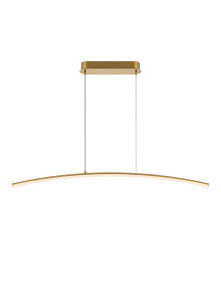 Mosiężna lampa wisząca Curve LED - smukły łuk z mlecznym dyfuzorem CCT 3000/4000K