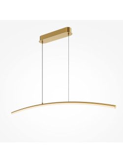Mosiężna lampa wisząca Curve LED - smukły łuk z mlecznym dyfuzorem CCT 3000/4000K