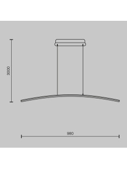 Mosiężna lampa wisząca Curve LED - smukły łuk z mlecznym dyfuzorem CCT 3000/4000K