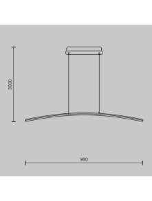 Mosiężna lampa wisząca Curve LED - smukły łuk z mlecznym dyfuzorem CCT 3000/4000K
