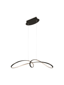 Czarna lampa wisząca Curve LED do salonu - rzeźbiarska wstęga 2800lm, 4000K