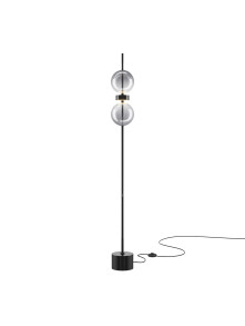 Designerska lampa podłogowa Double Moon LED 3000K - podwójne szklane kule - Maytoni