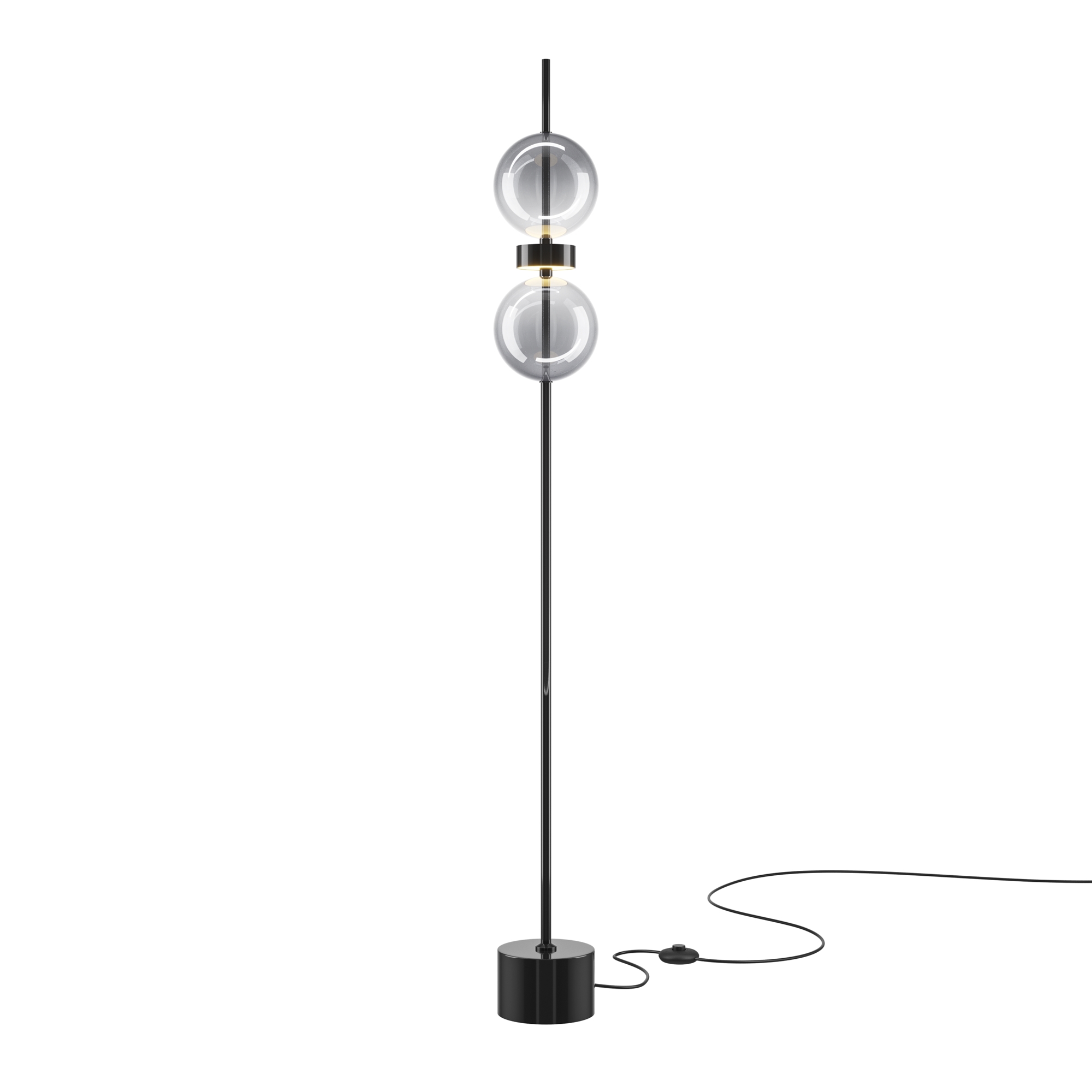 Designerska lampa podłogowa Double Moon LED 3000K - podwójne szklane kule - Maytoni