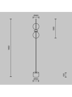 Designerska lampa podłogowa Double Moon LED 3000K - podwójne szklane kule - Maytoni