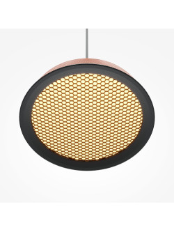 Industrialna lampa wisząca El LED do kuchni - metalowy klosz z siatką plastra miodu, 3000K