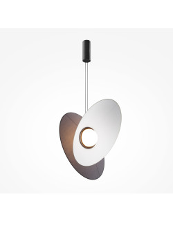 Designerska lampa wisząca Evolution LED 3000K - dwa asymetryczne dyski i kula 350lm
