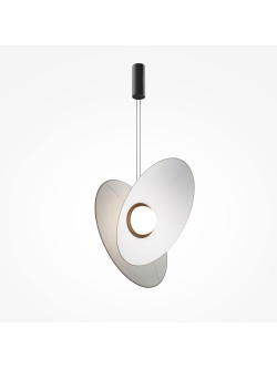Designerska lampa wisząca Evolution LED 3000K - dwa asymetryczne dyski i kula 500lm
