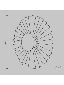 Kinkiet LED Fiore do salonu w bieli i mosiądzu - plisowana rozeta 30 cm, 3000K Kinkiet LED Fiore do salonu w bieli i mosiądzu - plisowana rozeta 30 cm, 3000K