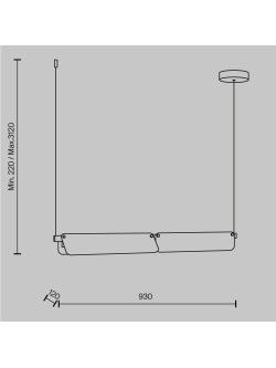 Lampa wisząca Flat LED nad wyspę - dwa bursztynowe szklane panele, 3000K, 2480 lm