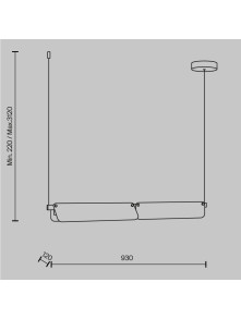 Lampa wisząca Flat LED nad wyspę - dwa bursztynowe szklane panele, 3000K, 2480 lm